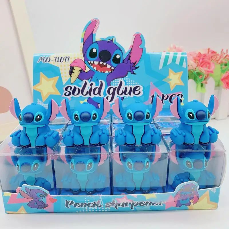 Apontadores de Lápis Disney Stitch MINISO Anime Desenho Animado Fofo Estudantes Material Escolar Papelaria Menina&Criança Presentes de Feriado