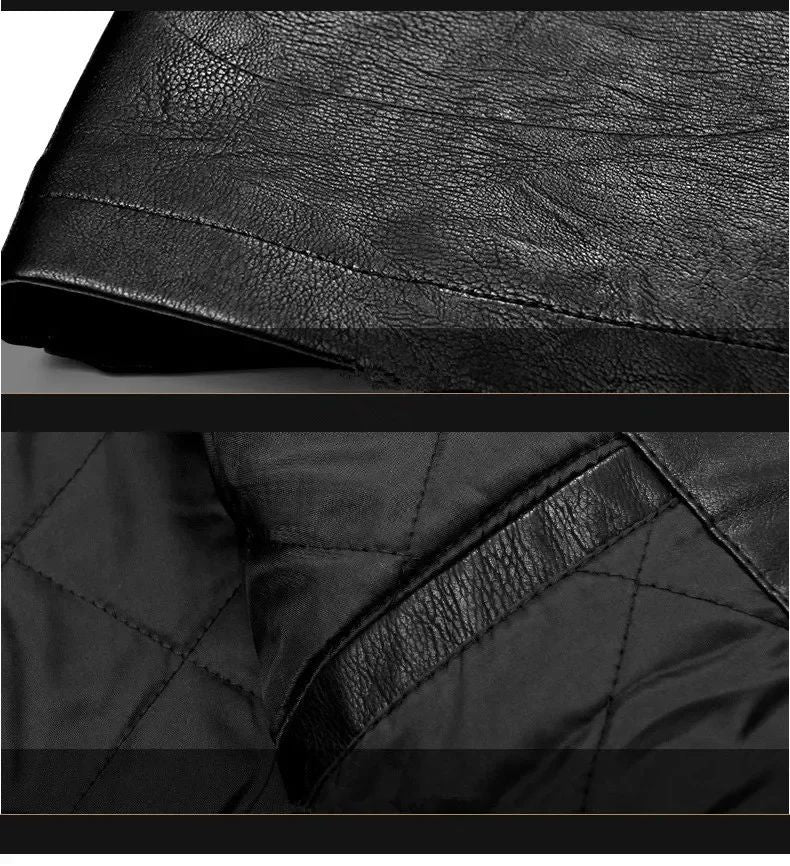 Men Leather Jacket Winter Classical Motorcycle Business Soft Leather Jackets Thick Moto Coats Casaco Masculino Plus Size 4XL