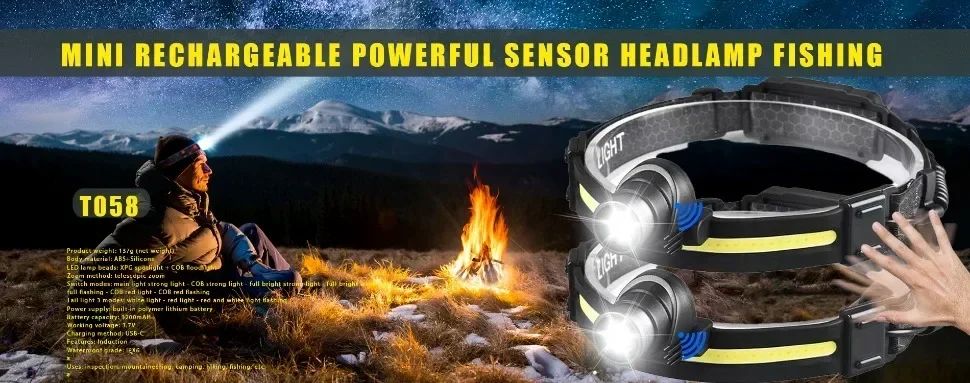 1-5PCS Multifunctional Folding Work Light Portable Camping Light USB Rechargeable Flashlight With Built-in Battery Magnetic Lamp