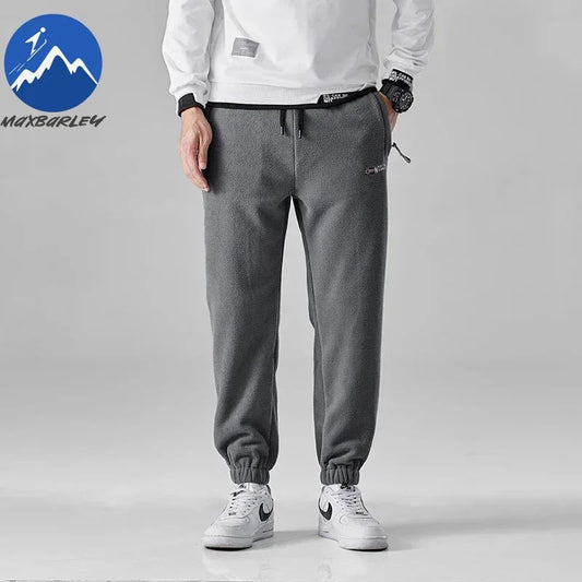 Brand Winter Wool Sweatpants Men's Thickened Double-Sided Fleece Casual Trousers Jogger Men's Outdoor Down Cotton Warm Pants