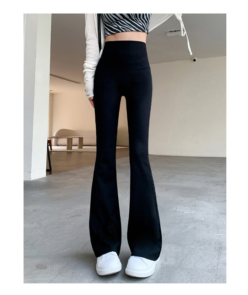 Women Flare Pants Slim High Waist Solid Sexy Shark Flare Pants Fashion Casual St