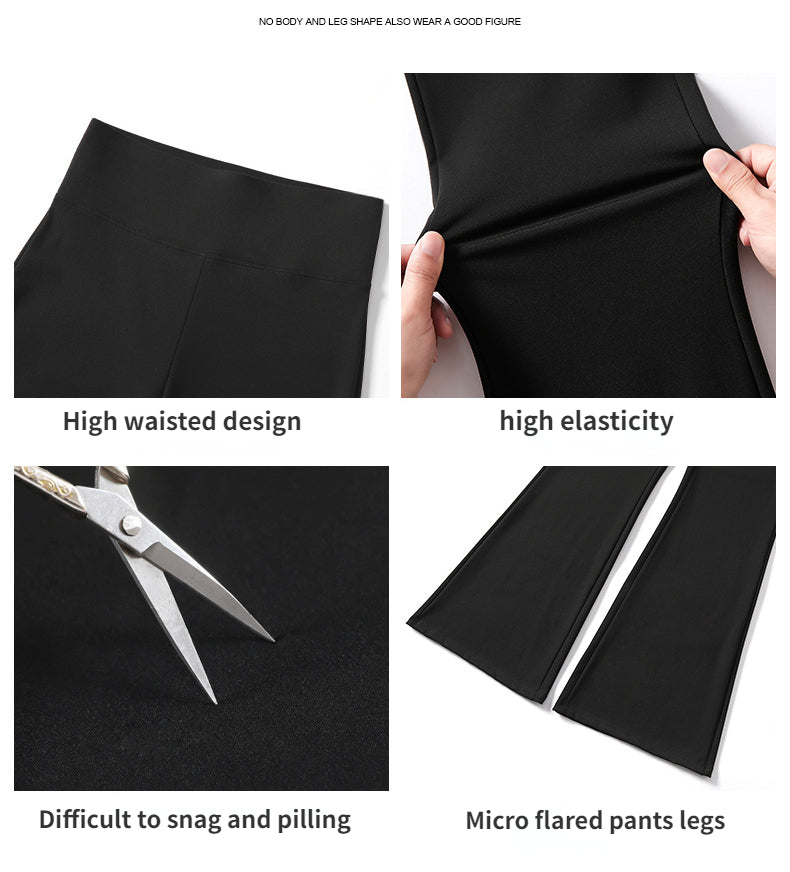 Women Flare Pants Slim High Waist Solid Sexy Shark Flare Pants Fashion Casual St