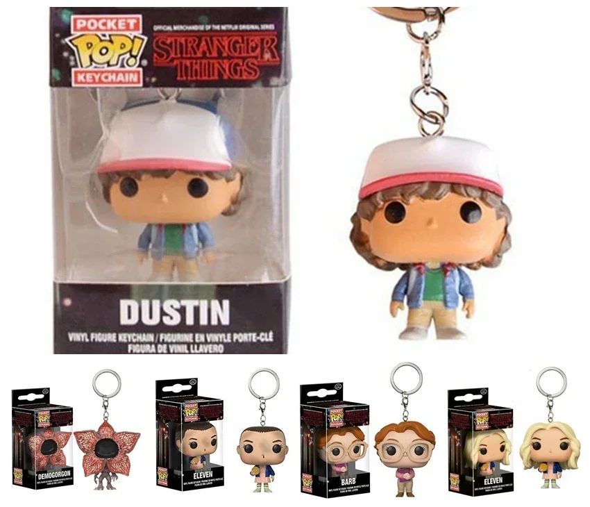 Chaveiro Funko de bolso ELEVEN demogorgon DUSTIN Barb steve Chaveiro Bonecos Colecionáveis de Figuras de Ação Brinquedos para crianças Presentes