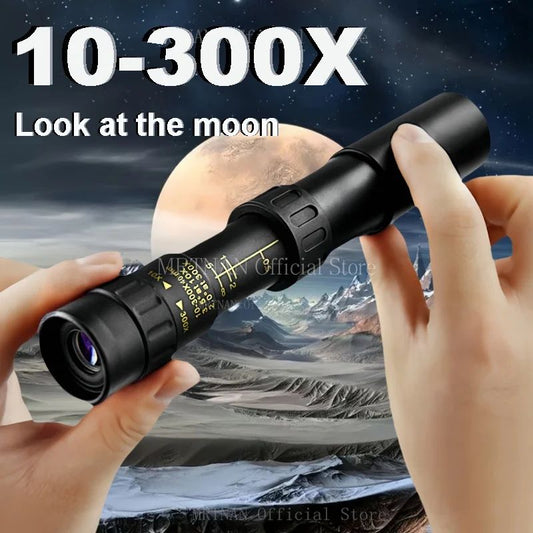 10-300x40 Telescope Zoom Portable Powerful Binoculars With Tripod And Mobile Phone Bracket Camping Travel Monocular