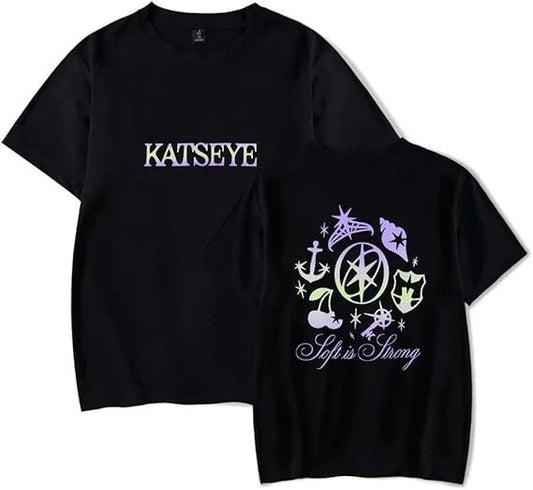 Katseye Merch Sad T-shirt Neutral Fashion Pop Music Short Sleeve Shirt Sportswear Street Shirt Cool Summer Fashion T-shirt
