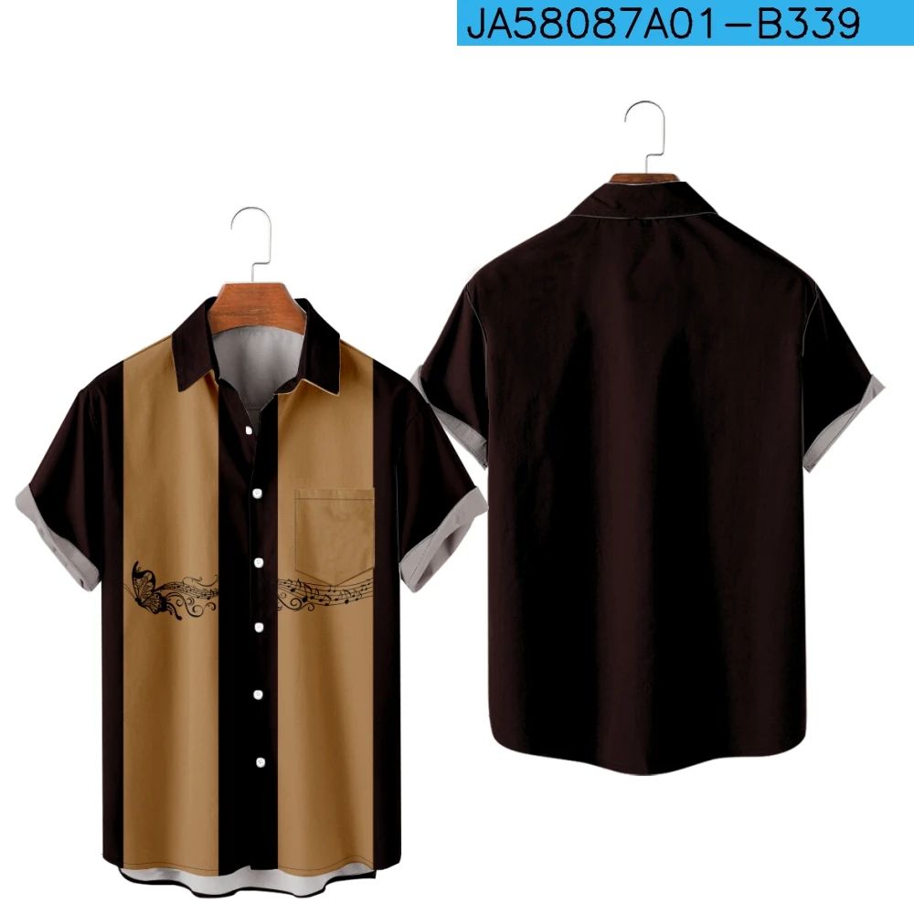 2024 Hawaiian Shrimp Print Men's Shirt for Shrimp Cartoon Short Sleeve Shirt Hawaiian Summer Beach Vacation Top Breathable