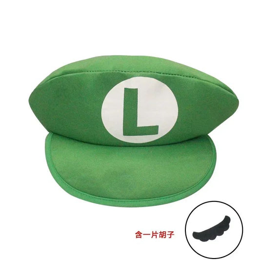 Super Marios Bros Cartoon Hat Adult Kids Game Super Luigi Bors Cosplay Hats Red Green Cap Children Cosplay Gifts