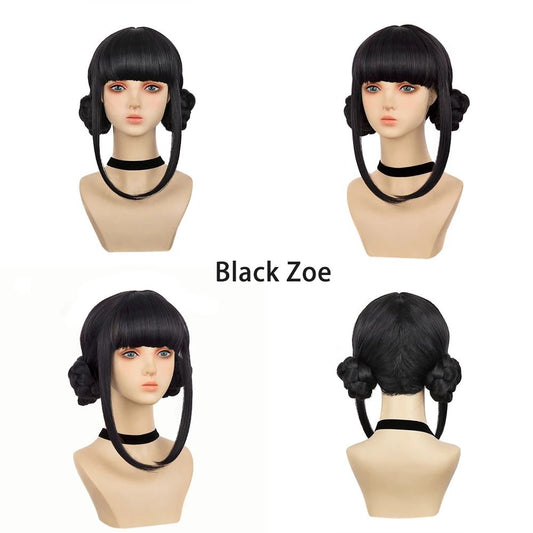 Anime Kpop Demon Hunters? Zoe Cosplay Synthetic Hair Black Dark Purple Halloween Christmas Daily Party High-Quality Wig