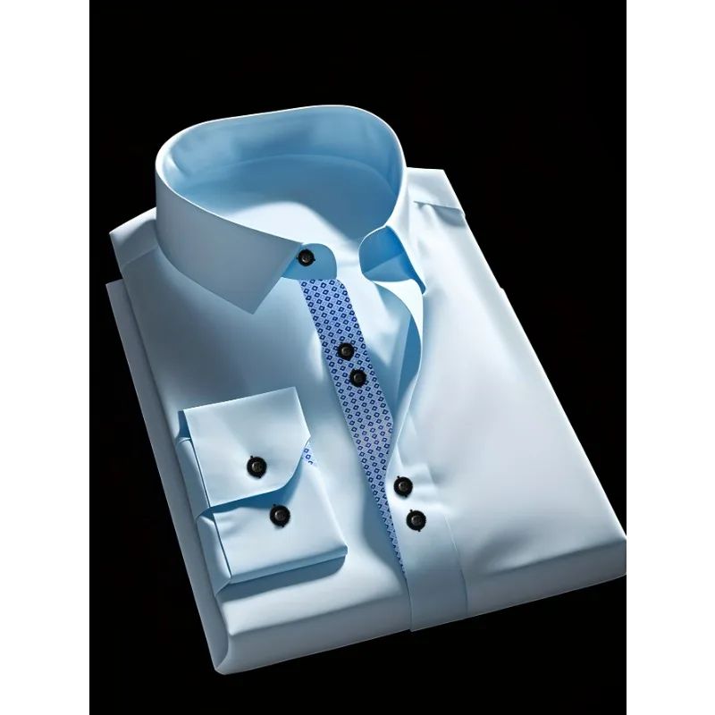 Bolubao Men Shirt Brand New Men's Fashion Long Sleeve Elastic Shirt Male Dress Smart Casual Shirts