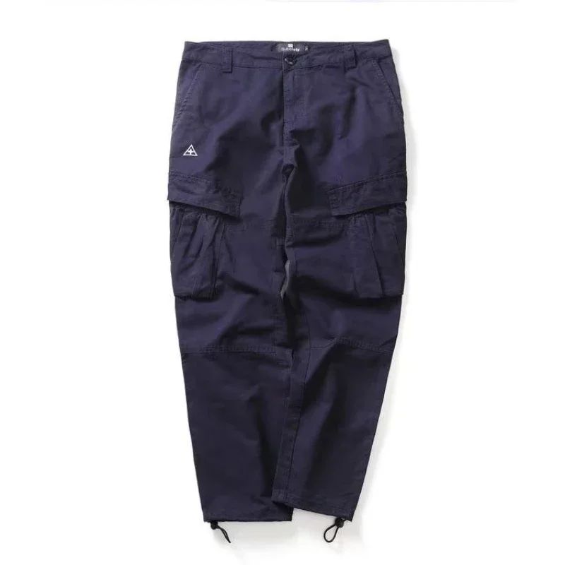 Male Trousers Stretch Loose Khaki Korean Men's Cargo Pants Big Size Aesthetic Harajuku High Quality With Stylish Long