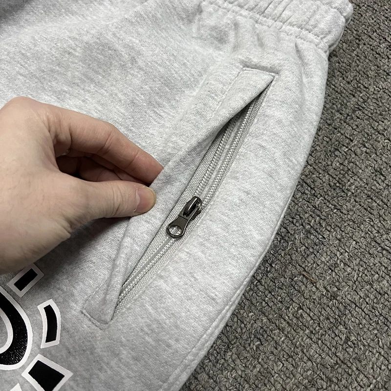 American High Street Black Sweatpants ADWYSD Pants Sunroll Fleece Zipper Pocket Men Women Cleanfit Trousers