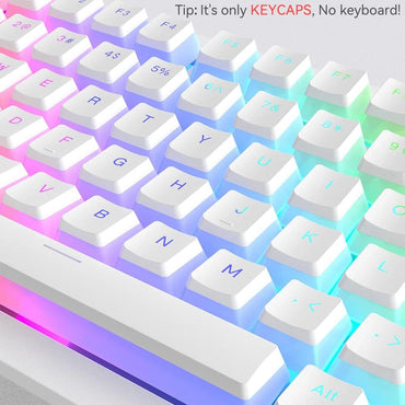 Novas teclas Pudding PBT 129 teclas Double Shot translúcidas para layouts de 60% 80% 100% perfil OEM para teclado mecânico gamer RGB