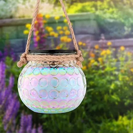 Solar-Powered LED Glass Jar Lamp – Outdoor Ambient Atmosphere Lighting