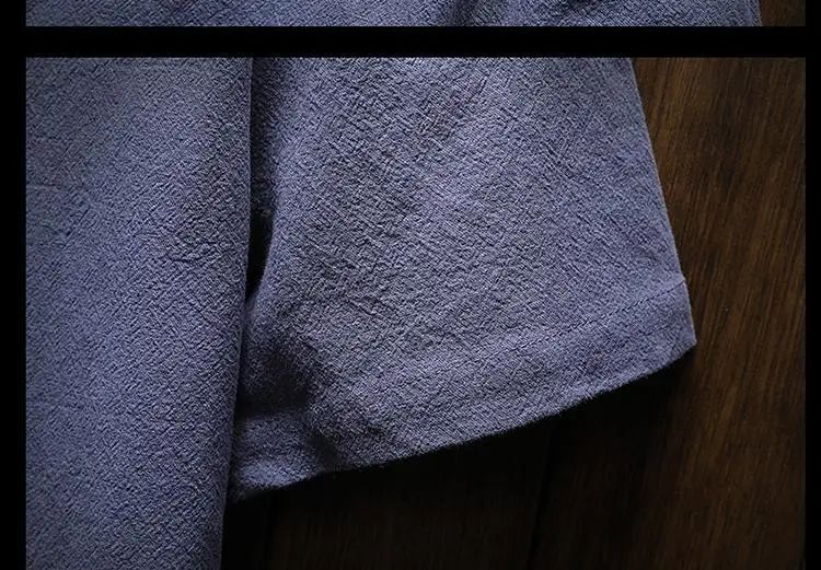Men's Summer Loose-fit Short Sleeve Linen T-shirt Cotton Linen Body Solid Color Breathable V-neck Thin Top