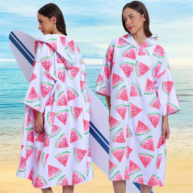Beach bathrobe Cape surf poncho adult men hooded Quick drying bath towel for outdoor sandbeach from China