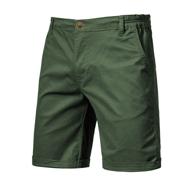 Men Summer Soild Cotton Shorts For Man Casual Business Shorts Elastic Waist Sport Beach Shorts Gym Running Shorts Male Clothing