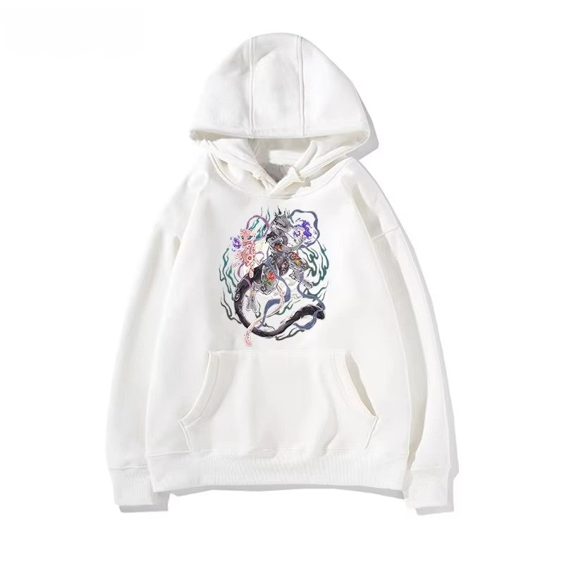 New Pokémon Cartoon Pattern Printed Men's and Women's Hoodies Autumn and Winter 2K Harajuku Large Size Casual Trend Thermal Top