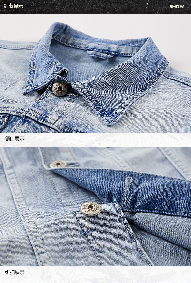 Sets Blue Jean Jackets Men's Fashion Multi Pockets Loose Casual Cotton Vintage Street Cowboy Coats Brand Clothes Denim Pants Men