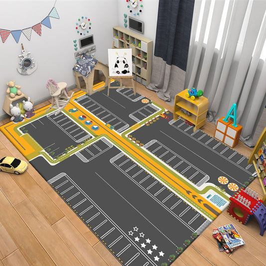 Creative Cartoon Car Track Living Room Rugs Children's Bedroom Bedside Floor Carpet Sofa Coffee Table Rug Puzzle Game Carpets