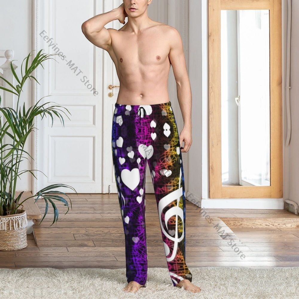 Cute Hedgehog Mens Pajamas Pyjamas Pants Lounge Pants Sleep Bottoms