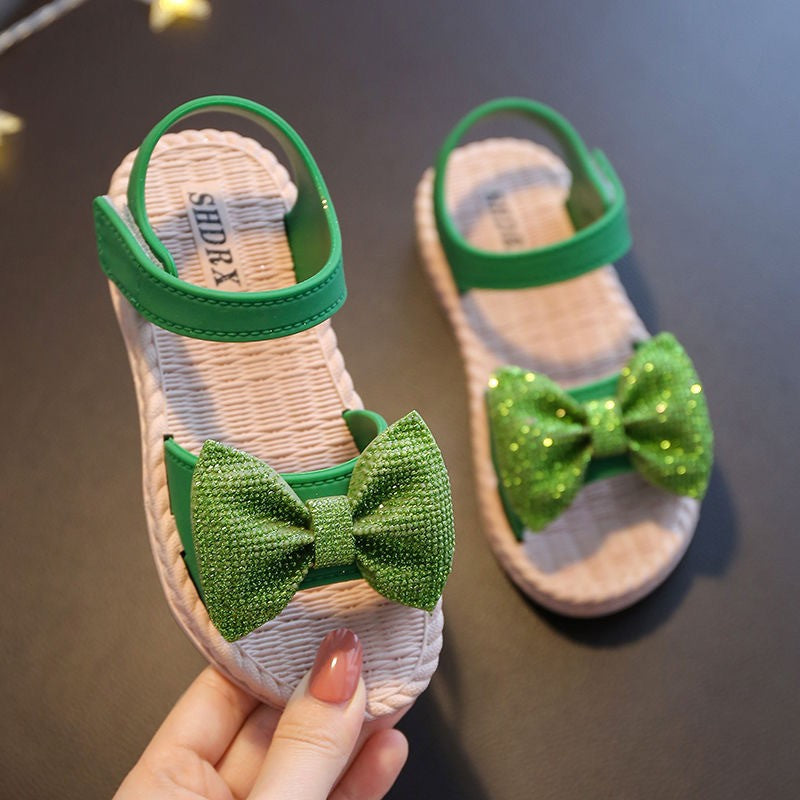Girls Sandals Summer New Arrival Korean Style Big Kids Casual Flat Soft Sole Princess Shoes Versatile Little Girls Beach Sandals
