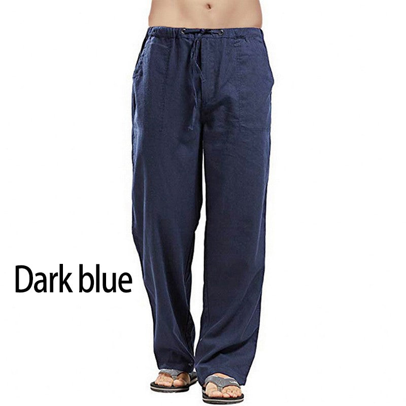 Fashion Mens Linen Wide Pants Korean Trousers Oversize Sports Streetwear Male Spring Yoga Pants Casual Men Clothing Sweatpants