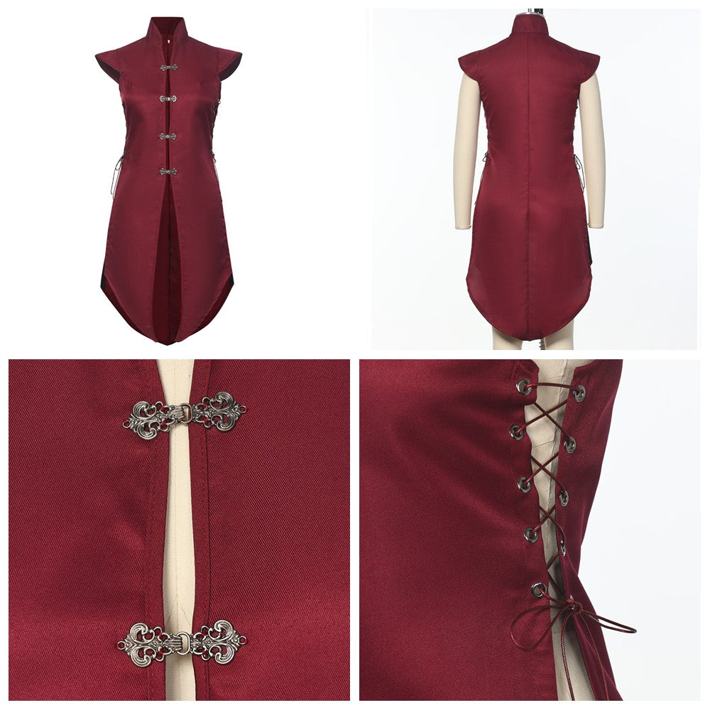 Mens Medieval Viking Vest Colete Vintage Sem Mangas Sobretudo Longo de Cavaleiro Renascentista Fantasia