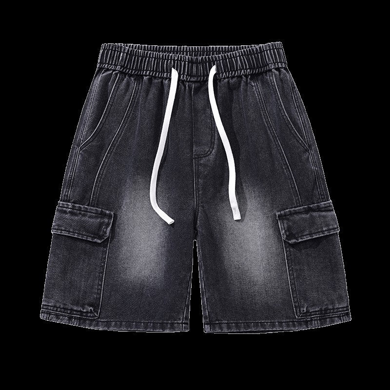 New tooling summer men's and women's casual outdoor cotton denim shorts loose sports breathable quick drying pants