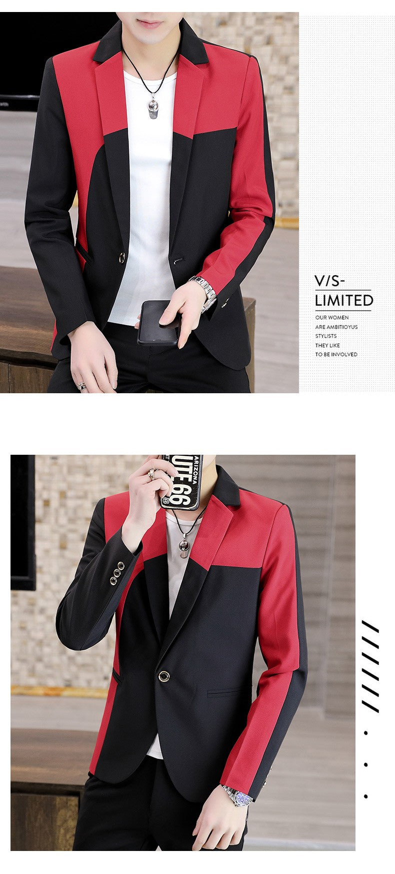 Blazer Men's Fashion Gentleman Business Outdoor Travel Color Matching Wedding Slim-fit Korean Trend Handsome Youth Casual Blazer