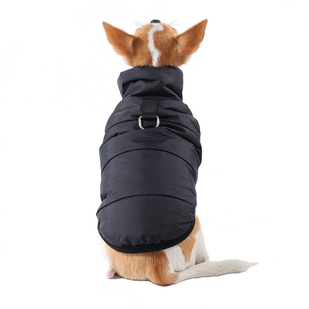 Jaqueta Corta-vento para Cães Pequenos e Médios Outono Inverno Quente com Argola em D Roupas para Filhotes de Chihuahua Schnauzer Fantasia de Lã para Animais de Estimação