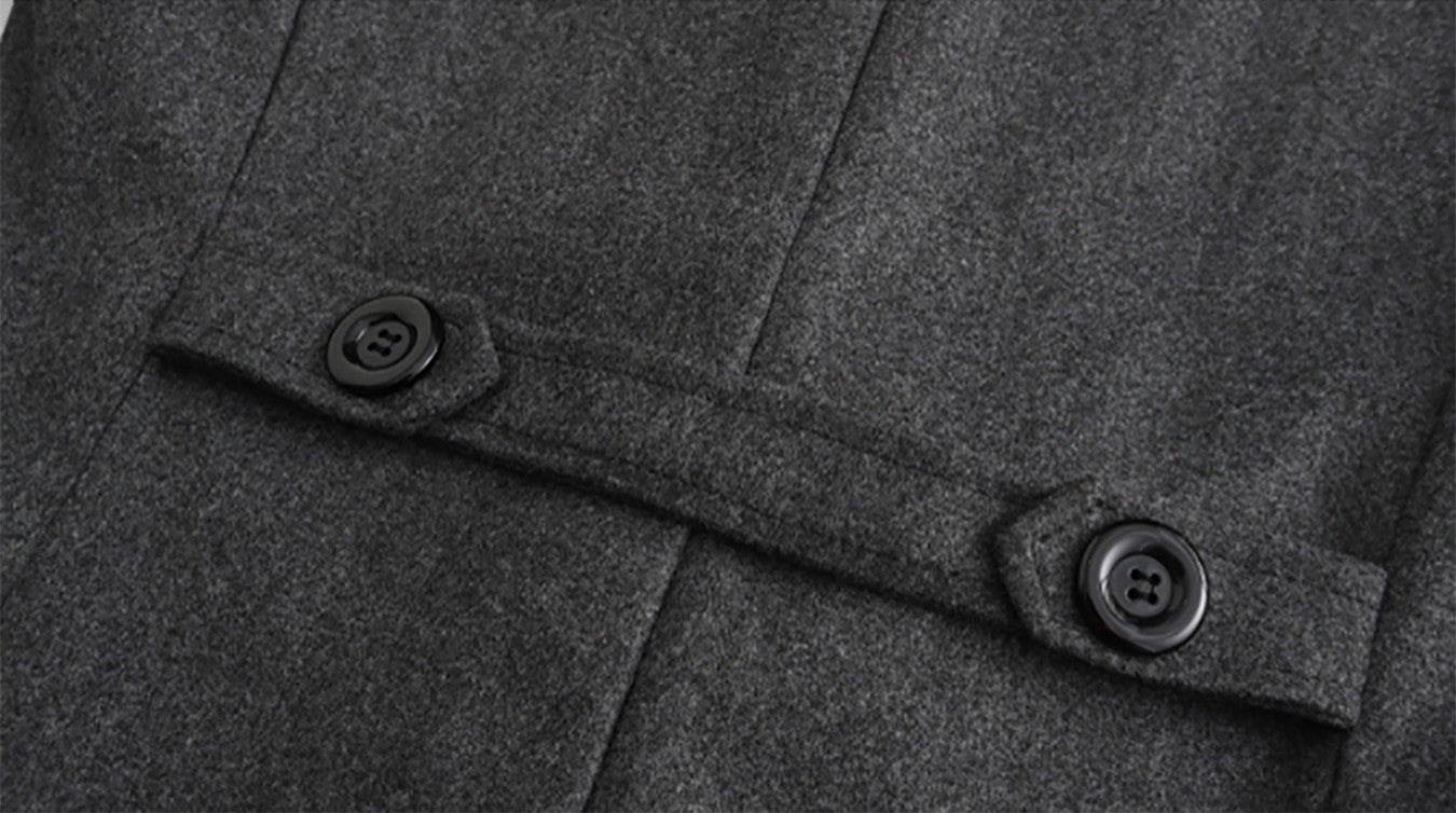 Men's autumn and winter new collection men's coat casual fashion double breasted mid length men's top coat
