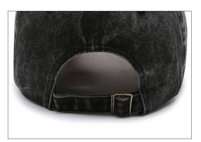 Boné de beisebol de brim desbotado unissex, moda primavera e outono, com letras lavadas estilo coreano, boné de sol, Site Oficial