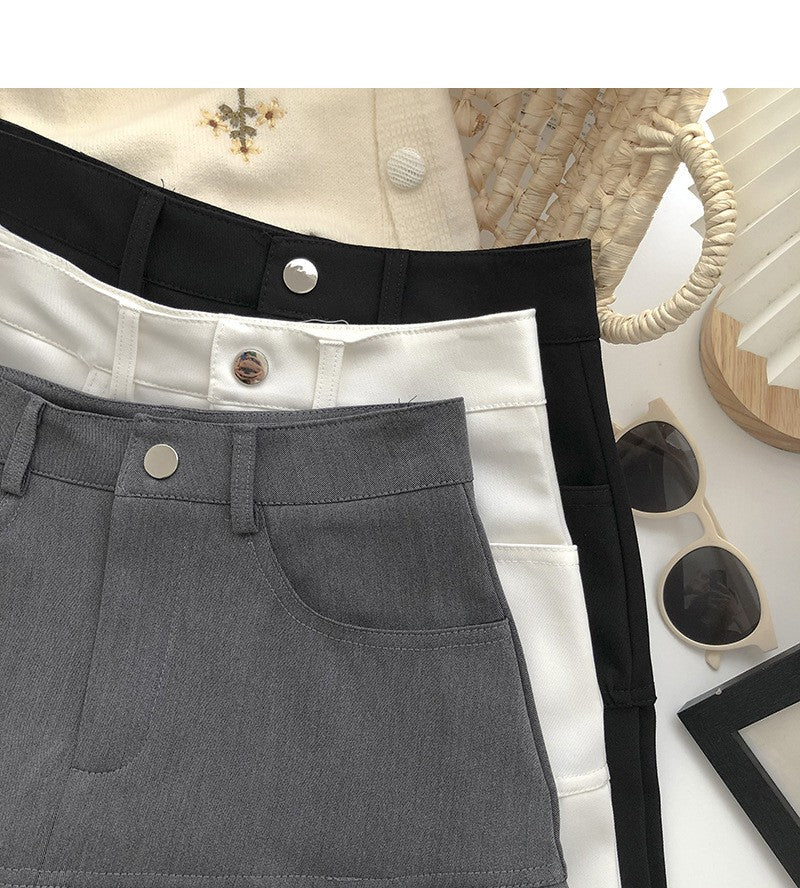 Y2K Vintage High Waist Pleated Skirt Women College Style Uniforms Safety Pants M