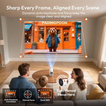 XGODY 4K 1080p LED Projector with 12000 Lumen Brightness, WiFi 6 Bluetooth 5.0 Portable Home Theater System for entertainment