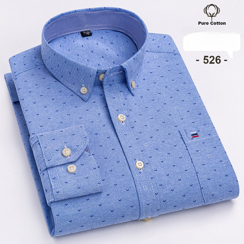 over size 7XL100%Cotton Oxford long-sleeve shirts for men slim fit formal plain shirt office white clothes elegant business tops