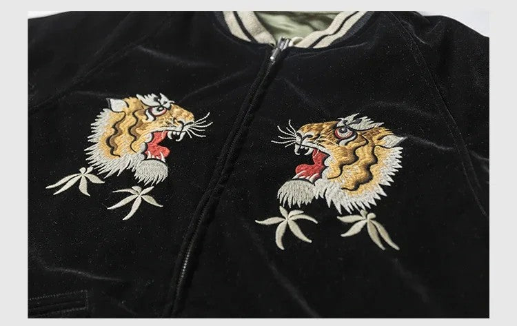 Non Stock Suka Reversible Souvenir Jacket Embroidered Sukajan Baseball Outerwear
