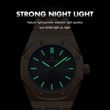 PAAZOMU Luxury Business Man Wristwatch Waterproof Luminous Date Men Watch Stainless Steel Fashion Quartz Watches For Men Reloj