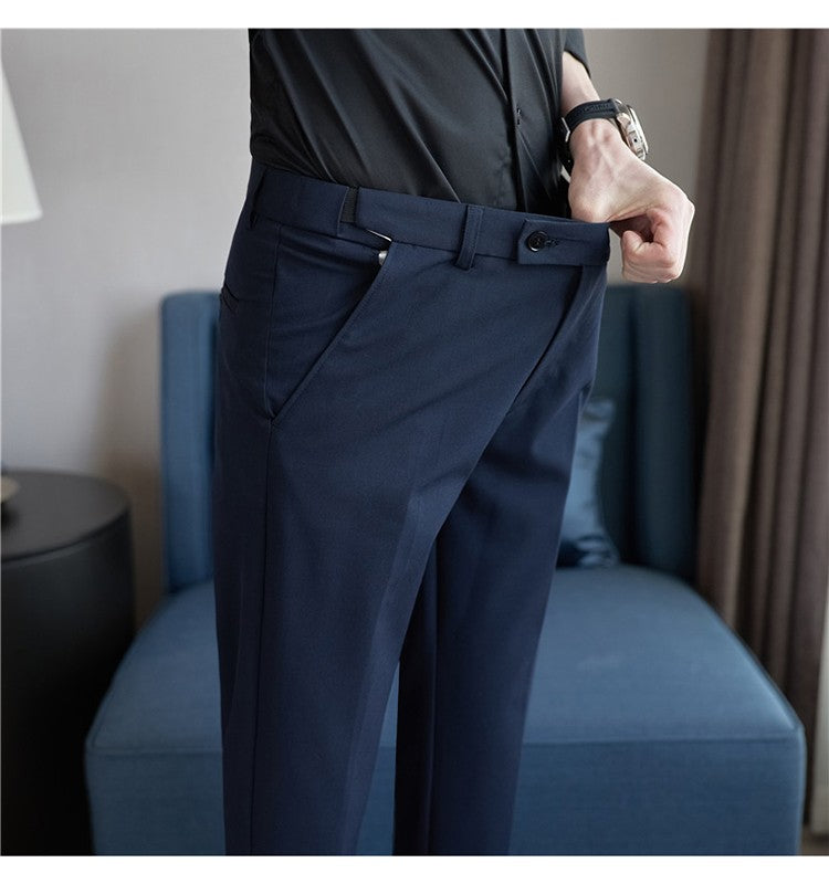 Men Suit Pant Autumn Elastic Waist Solid Slim Fit Dress Pants Business Casual Office Social Trouser Plus Size 40 38 Men Clothing