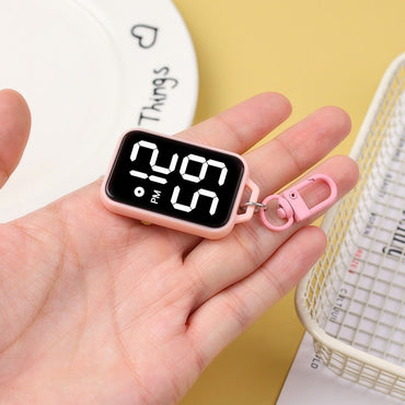 1/4/5 pcs Electronic Pocket Watch LED Keychain Nurse Pocket Watch Digital Watch for Student Backpacks Keys Pendant Timepiece