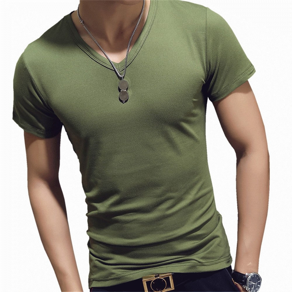 7 Colors Slim Man's T-shirt Short Sleeve Streetwear Gym Clothing Tee Top Plain Running Shirt Camiseta Masculina Tee Shirt Homme