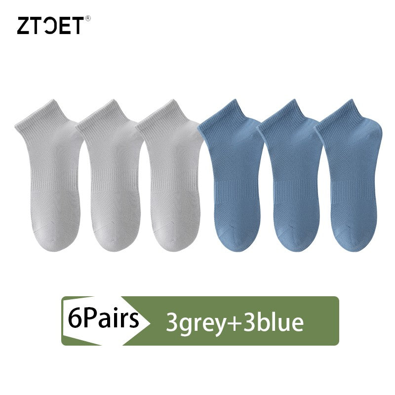 6Pairs Men Socks Combed Cotton Mesh Breathable Odor proof and antibacterial Spring Summer for Male sock New High Quality Man