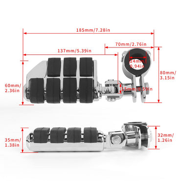 1 1/4" 32mm Motorcycle Foot Rest Highway Engine Guard Foot Pegs Mount Footrest For Harley Touring Honda Kawasaki Suzuki Yamaha