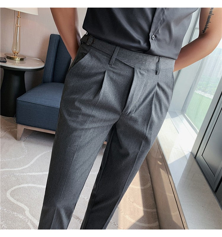 High Quality Elasticity Suit Pants Men Formal Business Office Social Dress Pants Slim Fit Casual Wedding Ankle Trousers Pantalon