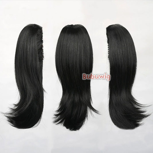 Bubuwig Synthetic Hair 22 Colors 30cm Short Straight Single Ponytail Fashion Anime Black Red Blue Cosplay Wigs Heat Resistant