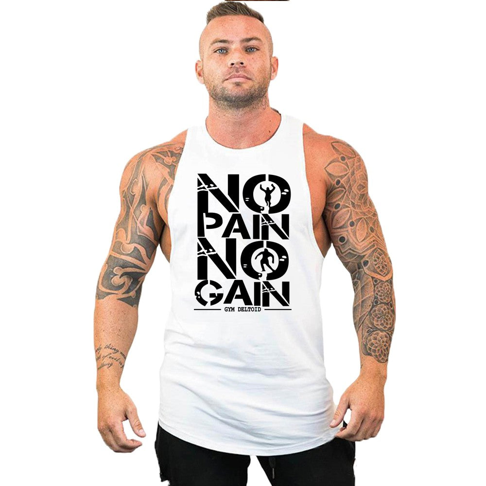 New fashion pure cotton sleeveless shirt vest men's fitness shirt men's undershi