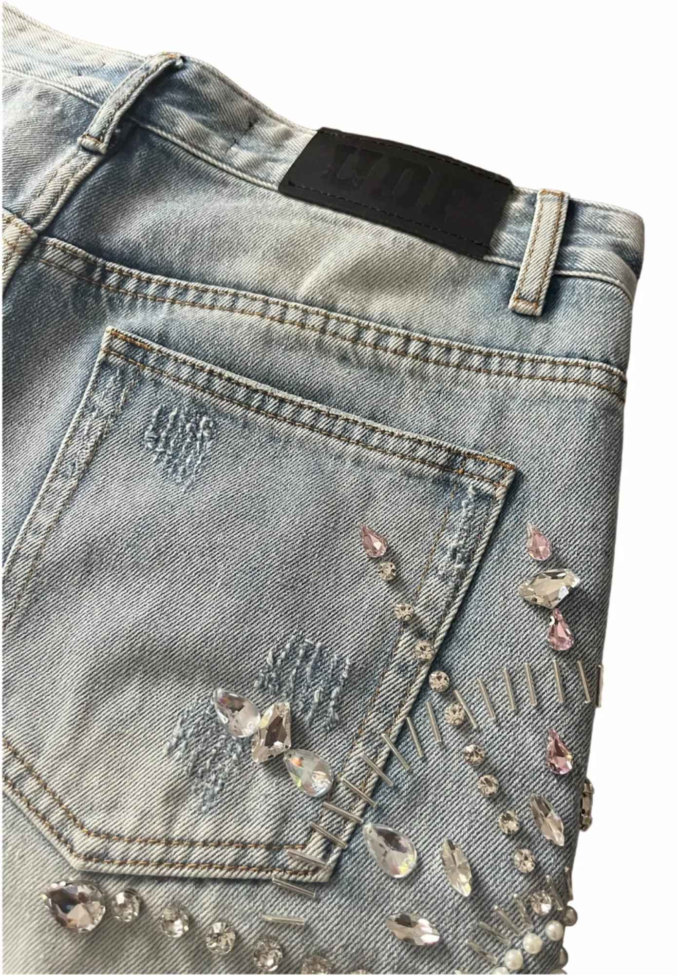 Retro Gothic Y2k Sweatpants Oversized Iron Diamond Pattern Denim Shorts for Men Hip Hop Punk Low Waist Gym Shorts Streetwear
