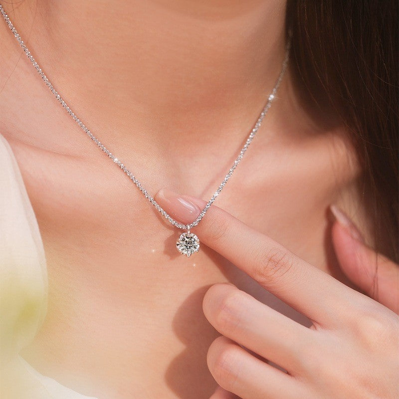 Colar Clássico Coroa TEN CARATS s925 Prata Esterlina Moissanite VVS1 para Mulheres Joia Certificada GRA Presente com frete grátis