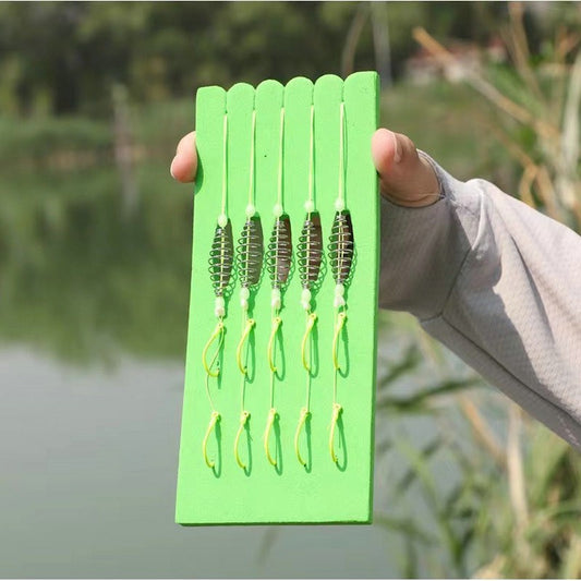 5 pçs/conjunto Anzol Fluorescente Verde Aço de Alto Carbono 8# -13# Anzóis Afiados Fortes com Mola para Pesca em Água Salgada e Doce