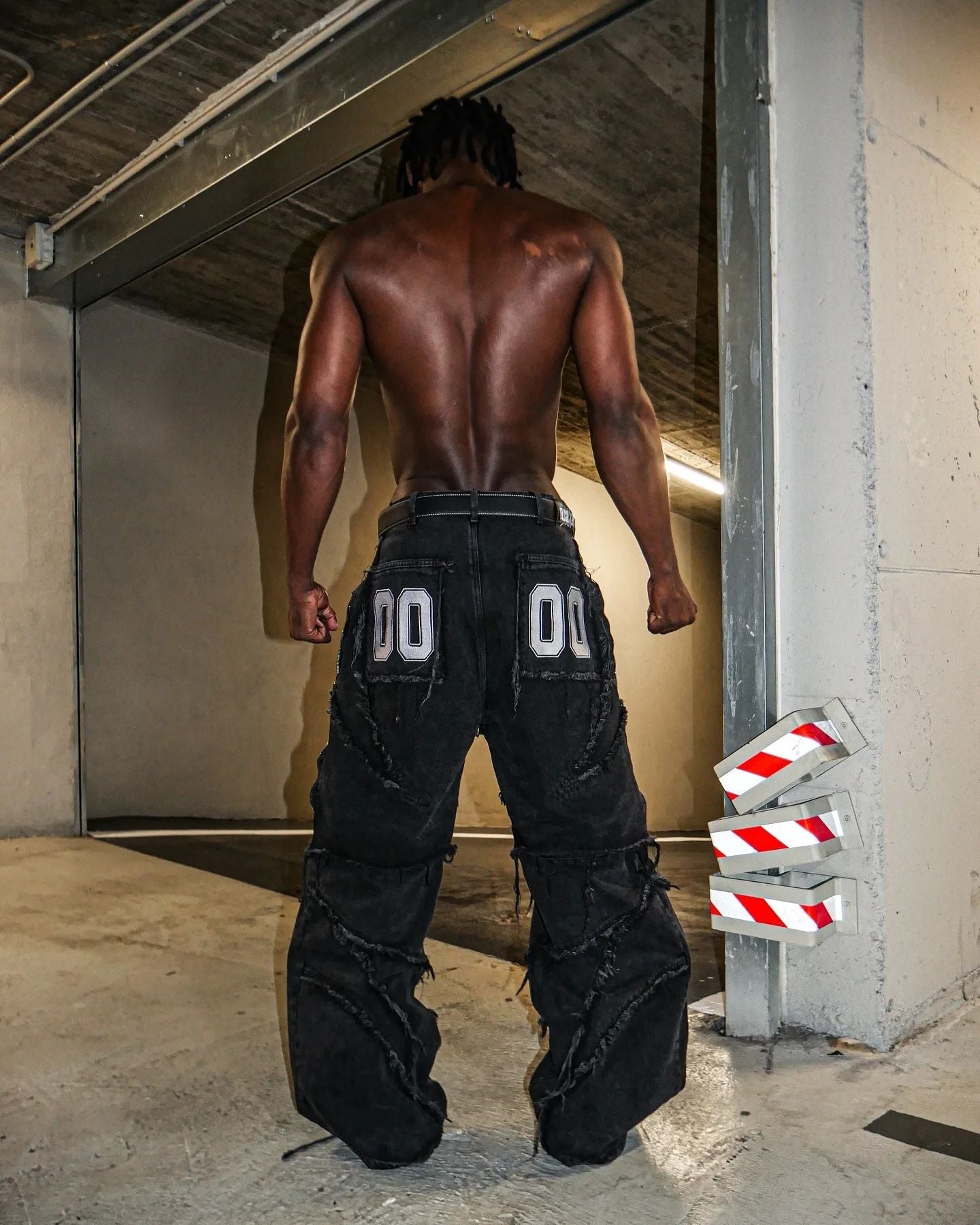 Elixir X Cozy Detachable Jeans Retro Punk Streetwear Ziipper Patchwork Stripe Denim Pants Men Black Baggy Hip Hop Splicing Jeans
