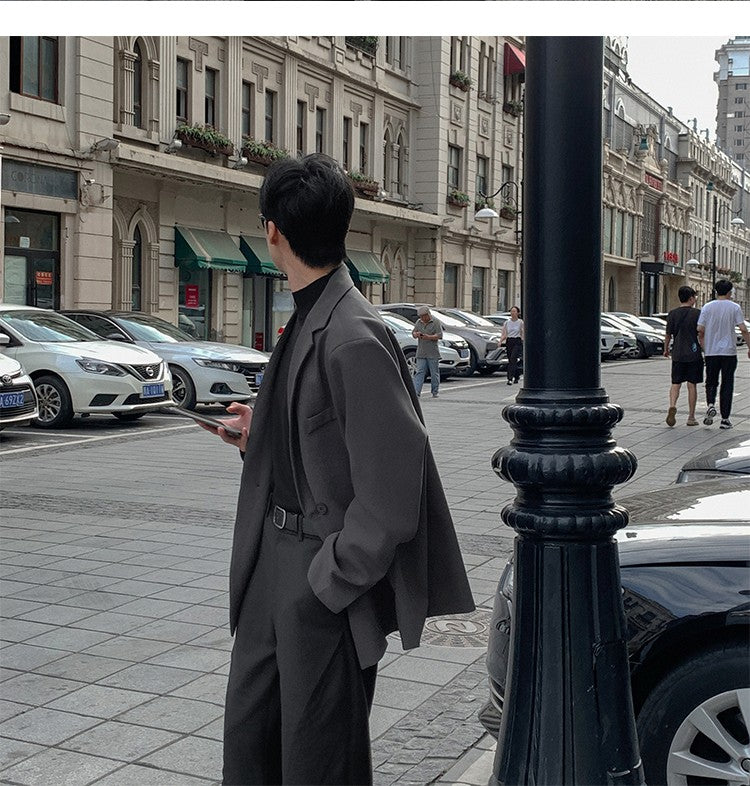 2024 Spring Summer Men Formal Blazers Men Korean Fashion Loose Casual Dress Jacket Men Harajuku Social Suit Jacket Clothing